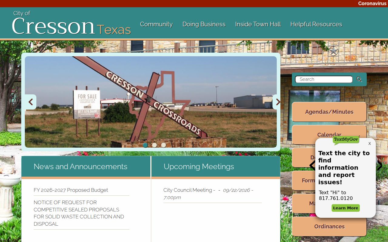 Cresson official city website with government and local information
